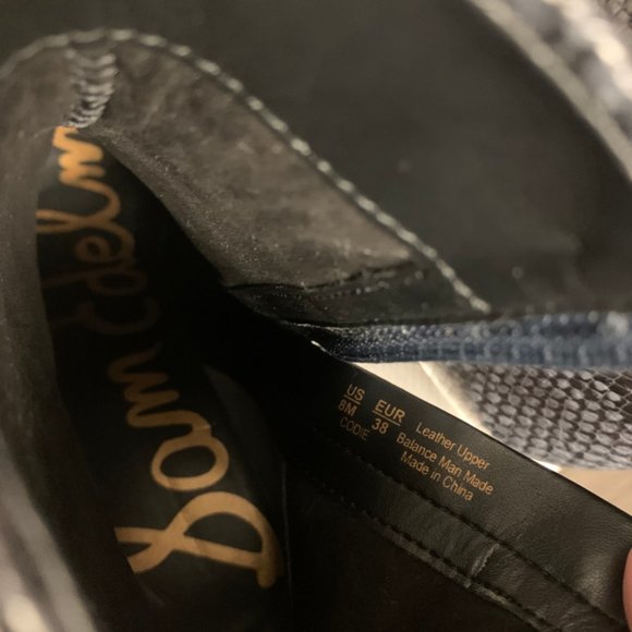 New Sam Edelman Blue Snakeskin Heel Ankle Boots - Picture 8 of 9